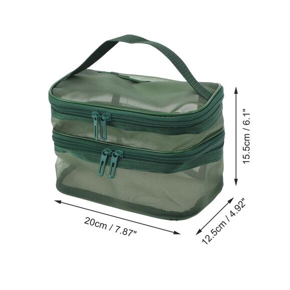 Large Capacity Visible Makeup Bag for Vacation Olive Green - Picture 2 of 5